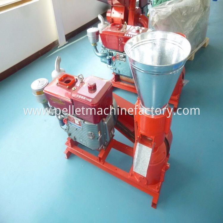 Mobile diesel engine KL150 biomass small fodder wood pellet machine for farm